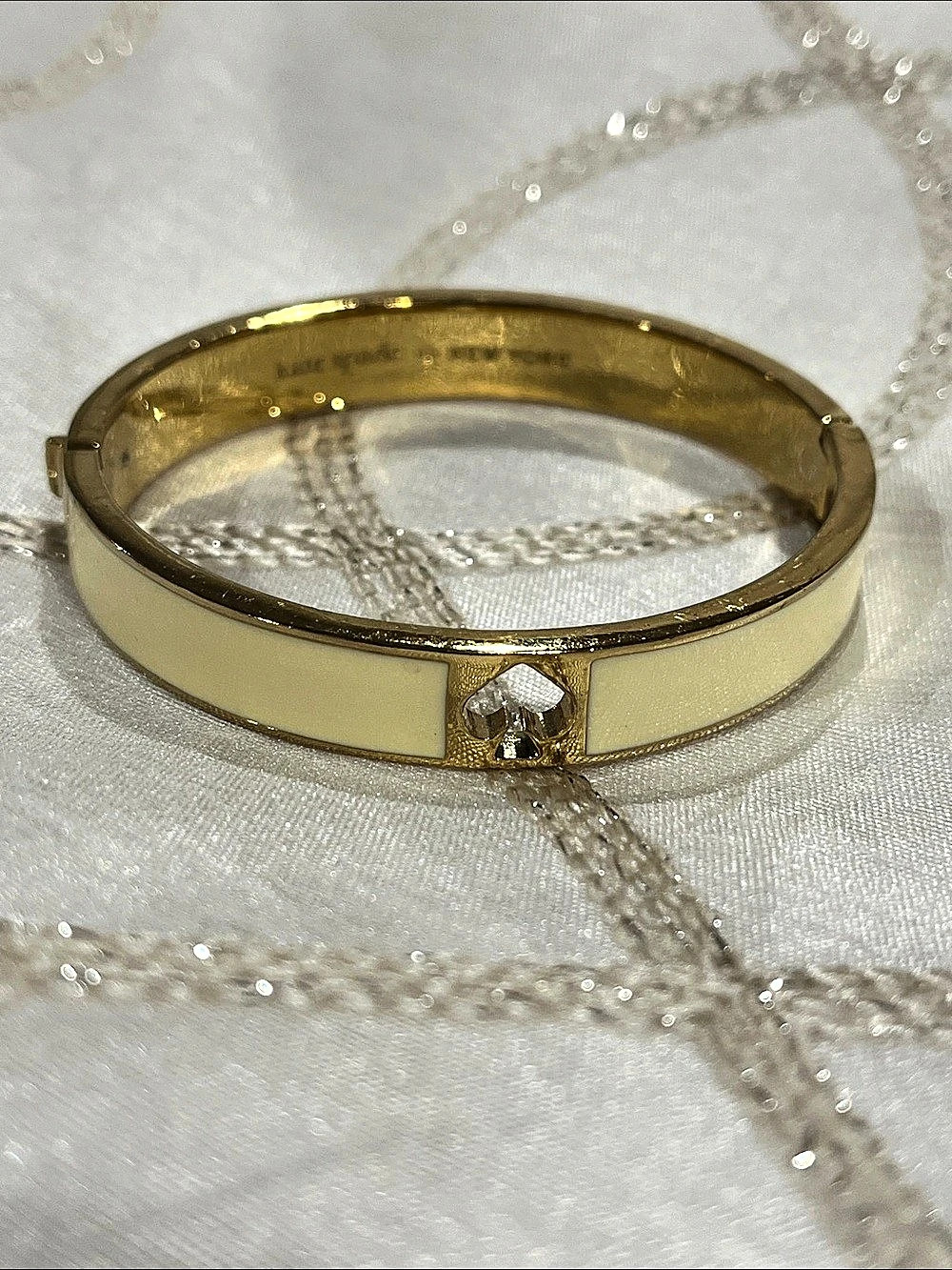 Kate Spade New York spot the spade enamel hinged bangle Bracelet